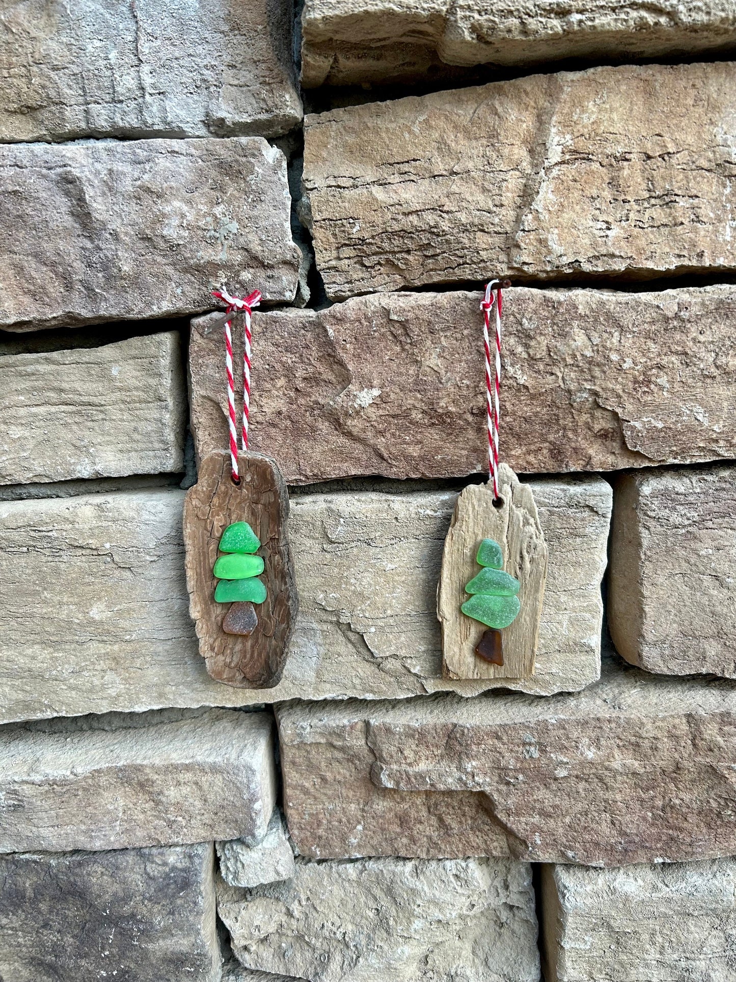 Sea Glass Christmas Tree Ornament made from Driftwood and Scottish Seaglass, Perfect Holiday Gift, Stocking Stuffer, Coastal Decor
