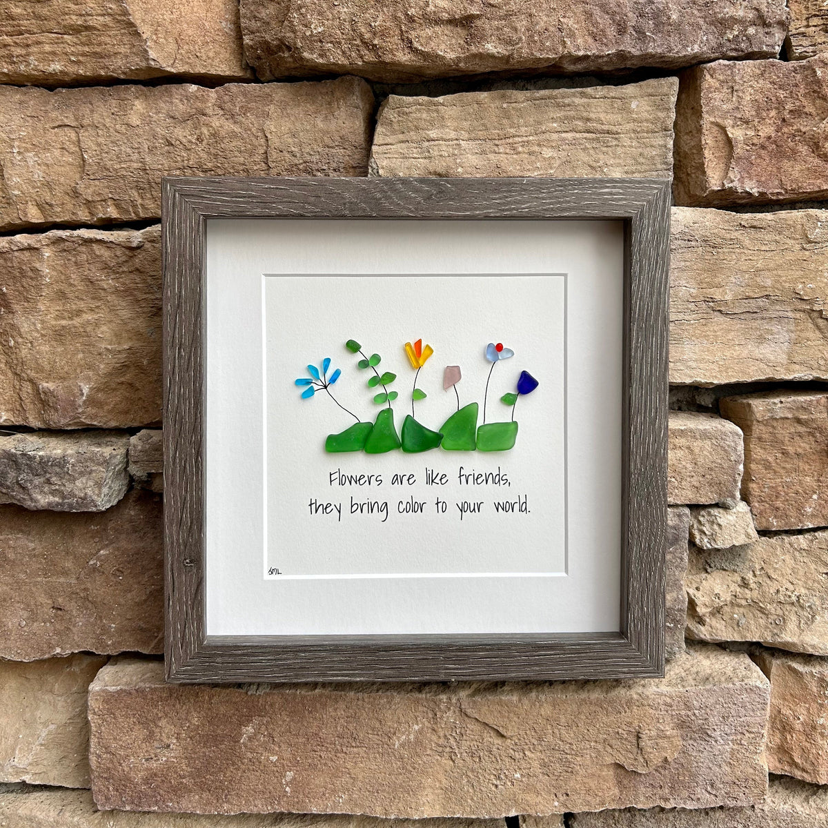 The Best Wines Are The Ones We Drink With Friends | Handmade | Bar Decor | Cocktail Art | Housewarming Gift | Wine Lover | 5x7 Sea Glass Art