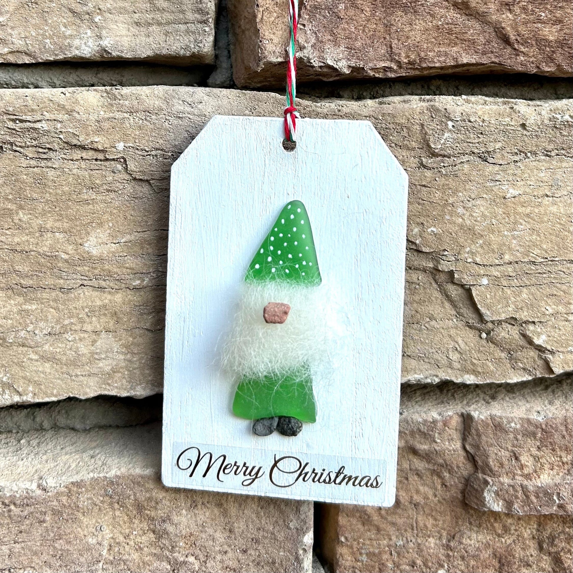 Elf or Gonk Ornament | Handmade Ornament | Christmas Ornament | Holiday Gift | Stocking Stuffer | 3x2 Scottish Sea Glass Ornament