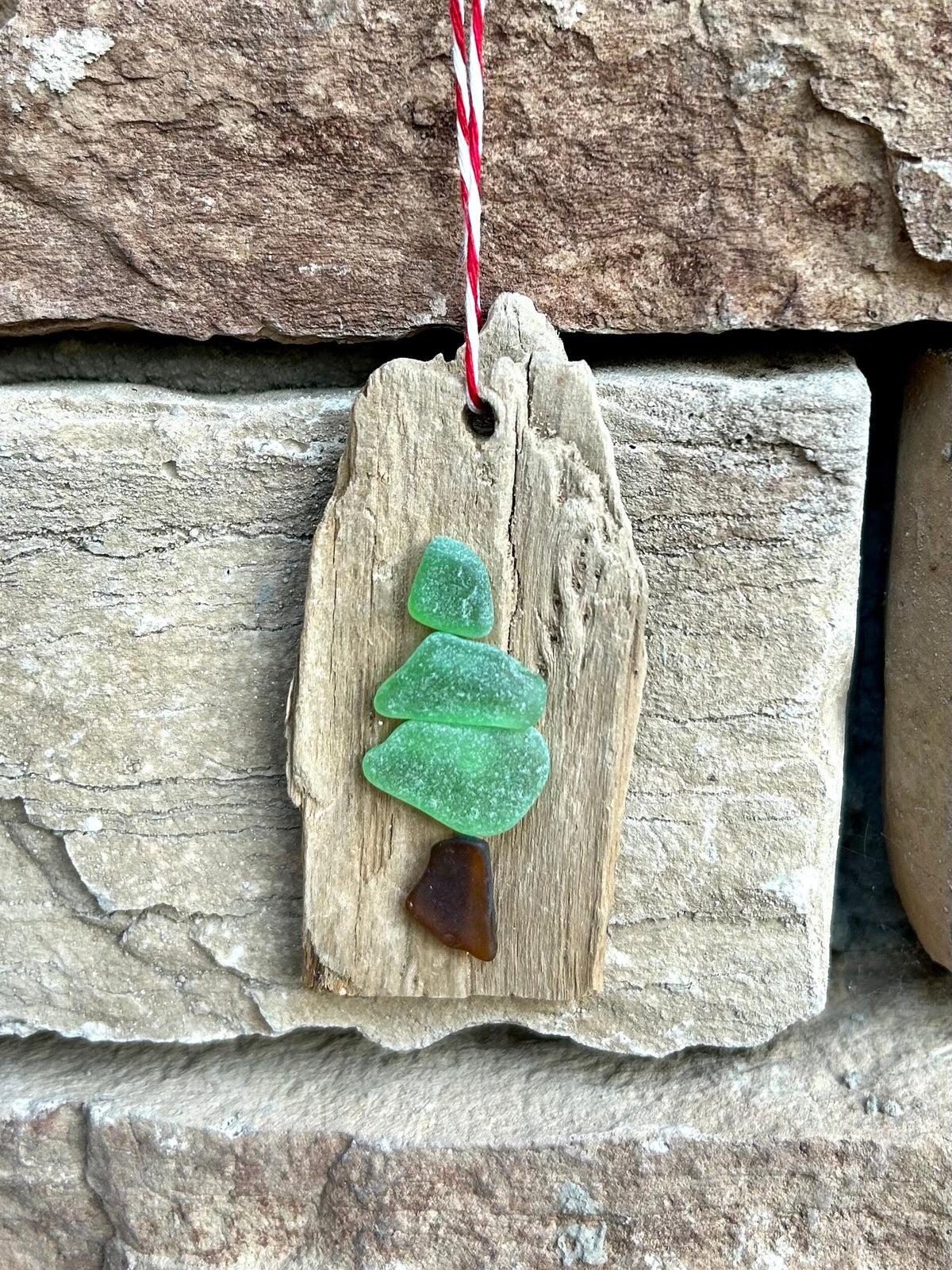 Sea Glass Christmas Tree Ornament made from Driftwood and Scottish Seaglass, Perfect Holiday Gift, Stocking Stuffer, Coastal Decor