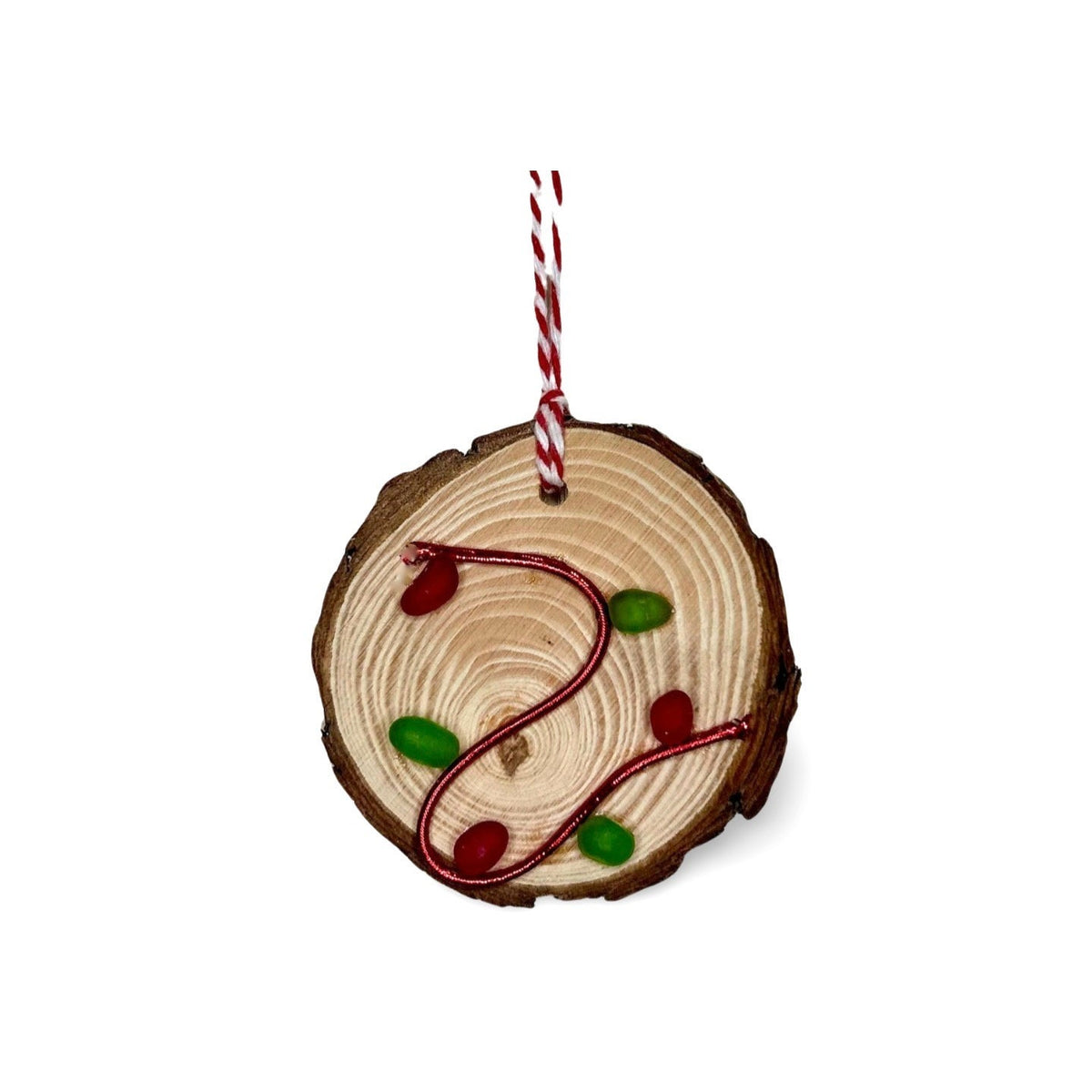 Sea Glass Christmas Lights on wood round made from Scottish Seaglass and Dried Wood, Perfect Holiday Gift, Stocking Stuffer