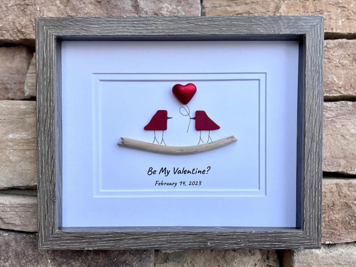 Custom Anniversary Art - Personalized Love Bird Gift For Any Year (1st, 2nd 3rd, 4th, 5th, 6th, 7th, 8th, 9th...25th, 35th, 45th, 55th etc.)