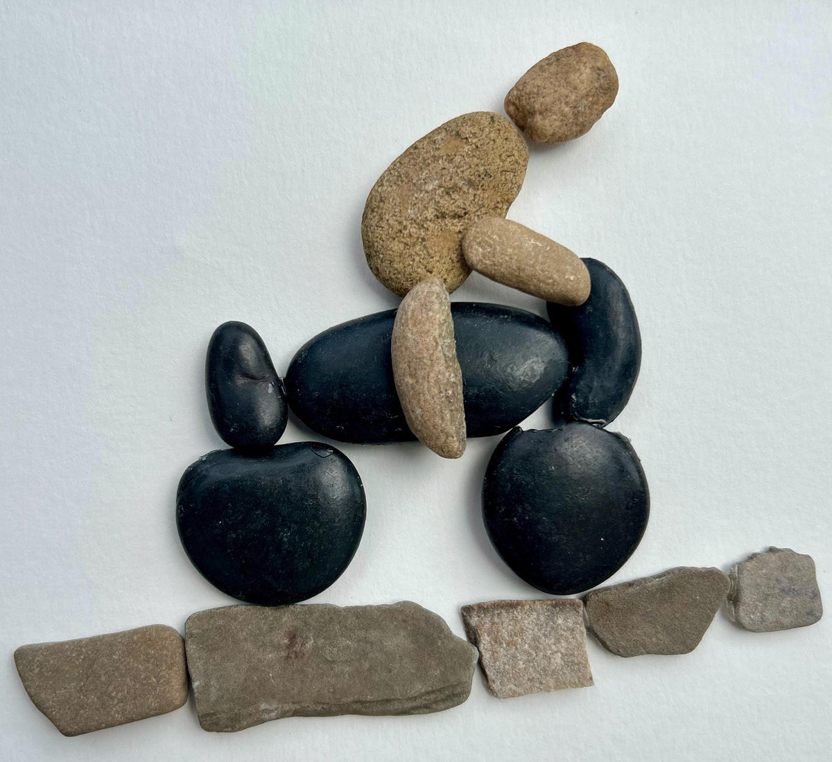 Motorcycle Ride Pebble Art | Handmade Gift for Biker or Motorcycle Lover | Framed Wall Art