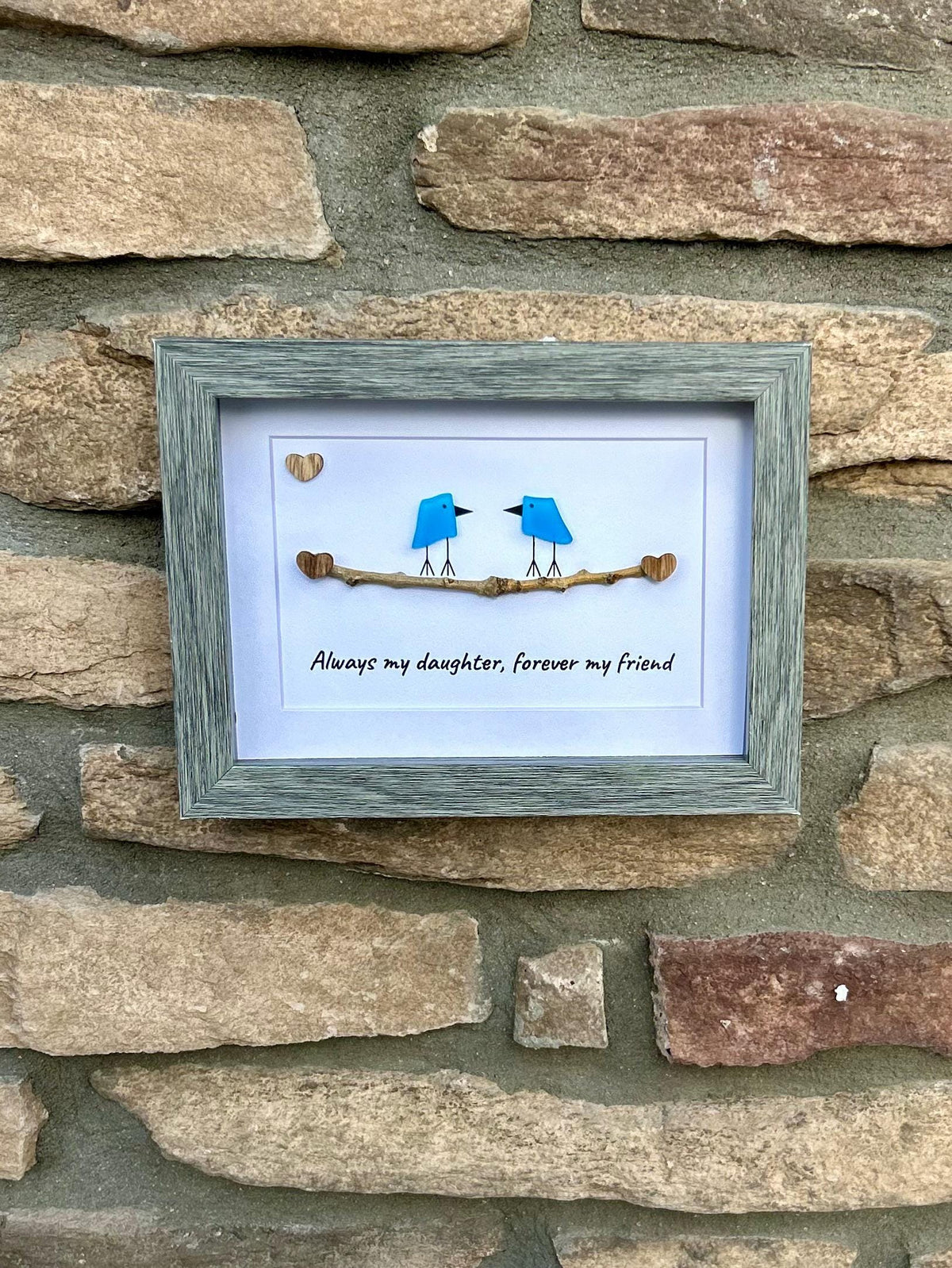 Always My Daughter, Forever My Friend | Sea Glass Art | 8x10 or 5x7 Framed Mother–Daughter Gift