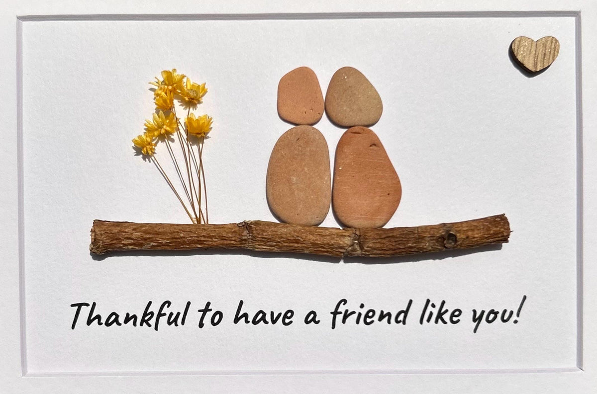 Thankful to Have a Friend Like You | Friendship Gift | 5x7 Framed Sea Glass Art | Holiday Gift | Gift for Friend