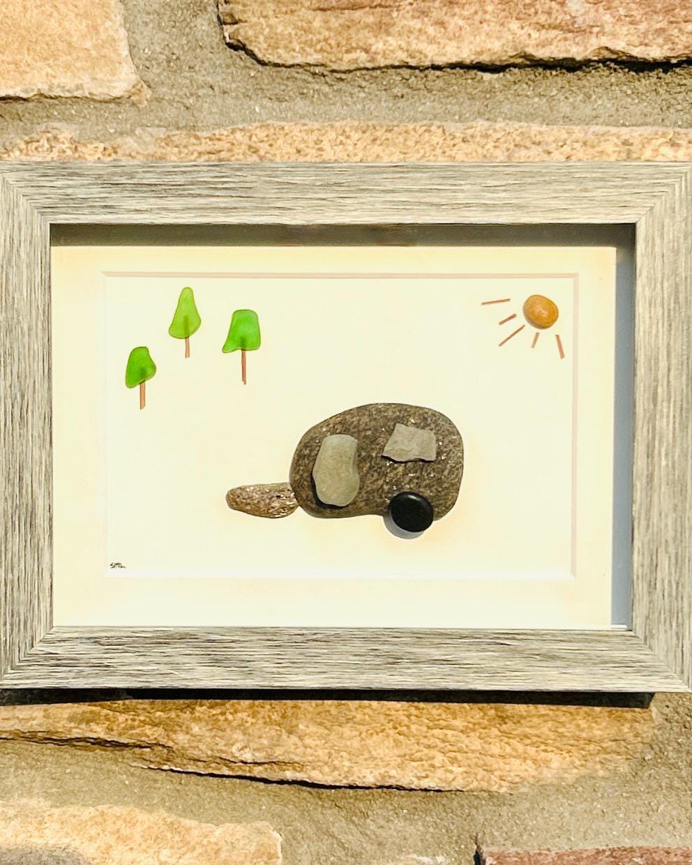 RV / Caravan / Camper Van / 5" x 7" Handmade Pebble Artwork - Unique Wall Art for people or families that hit the road
