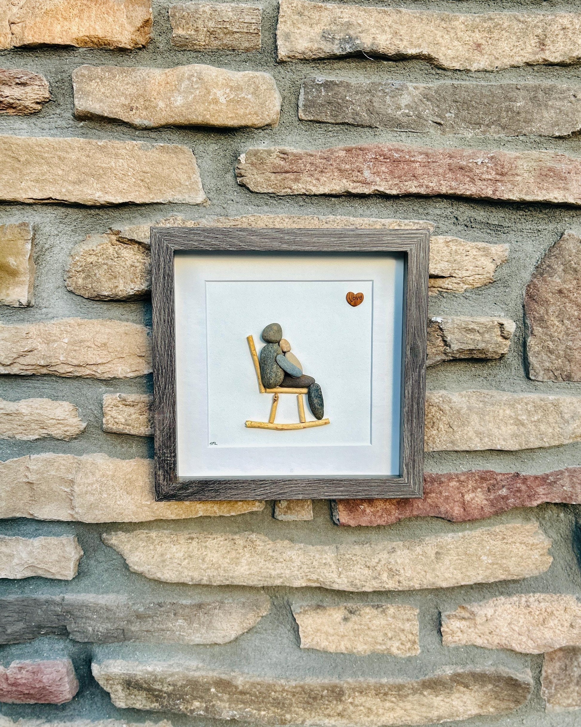 Baby and Parent In Rocking Chair | Handmade Family Gift | New Parent Keepsake | Baby Shower Nursery Decor | Nature-Inspired Art