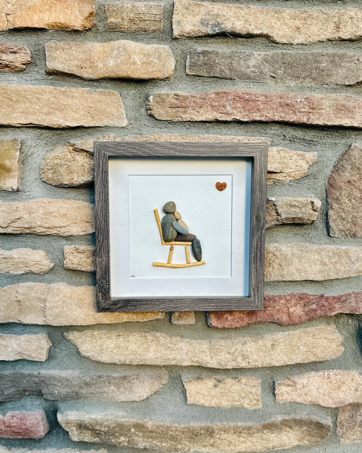 Baby and Parent In Rocking Chair | Handmade Family Gift | New Parent Keepsake | Baby Shower Nursery Decor | Nature-Inspired Art