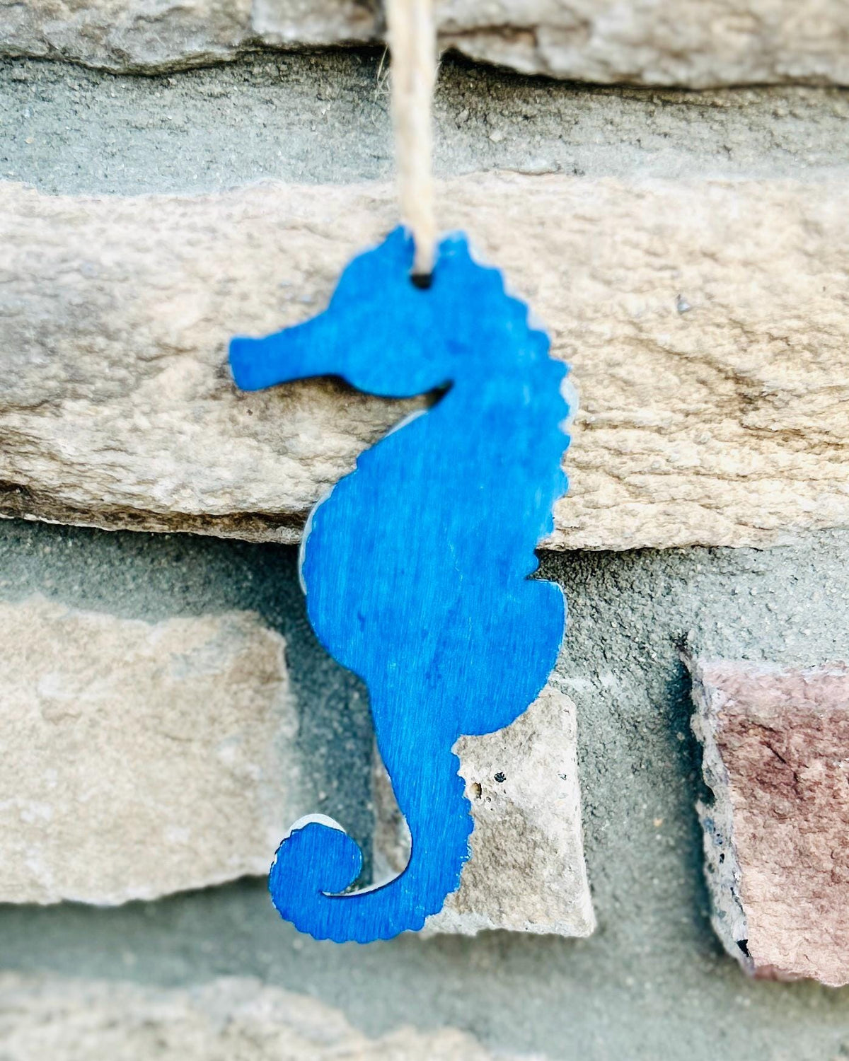 Sea Glass Seahorse Ornament | Coastal Beach Decor | Handmade Ocean-Themed Gift | Blue Sea Glass Wall Hanging | Scottish Sea Glass