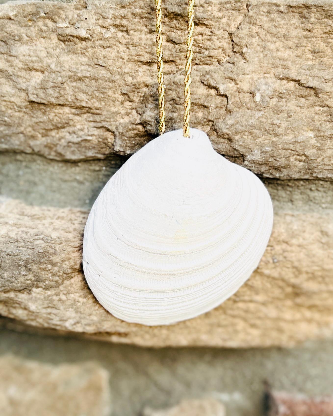 Happy Hanukkah Sweater Sea Shell Ornament | Handmade Decoupage Holiday Decor | Blue Star Of David Gift | 3x2" Ornament in Blue and White