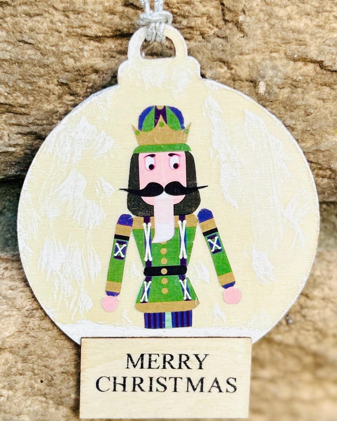 Nutcracker Christmas Ornament | Handmade Holiday Decor | “Merry Christmas” Wooden Ornament | Great Stocking Stuffer