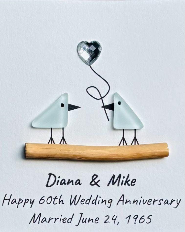 60th Anniversary Gift | Personalized Diamond Wedding Art