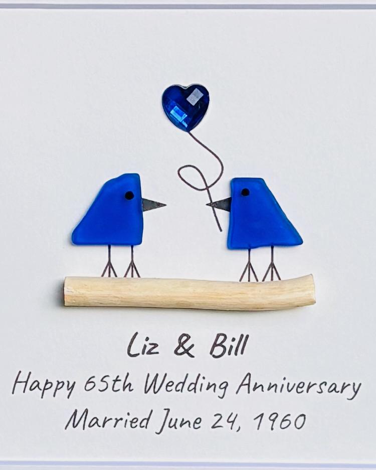 65th Anniversary Gift | Personalized Sapphire Anniversary Art