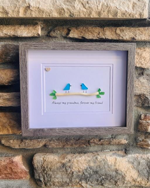 Gift for Granddaughter | Framed Sea Glass Art – “Always My Granddaughter, Forever My Friend”