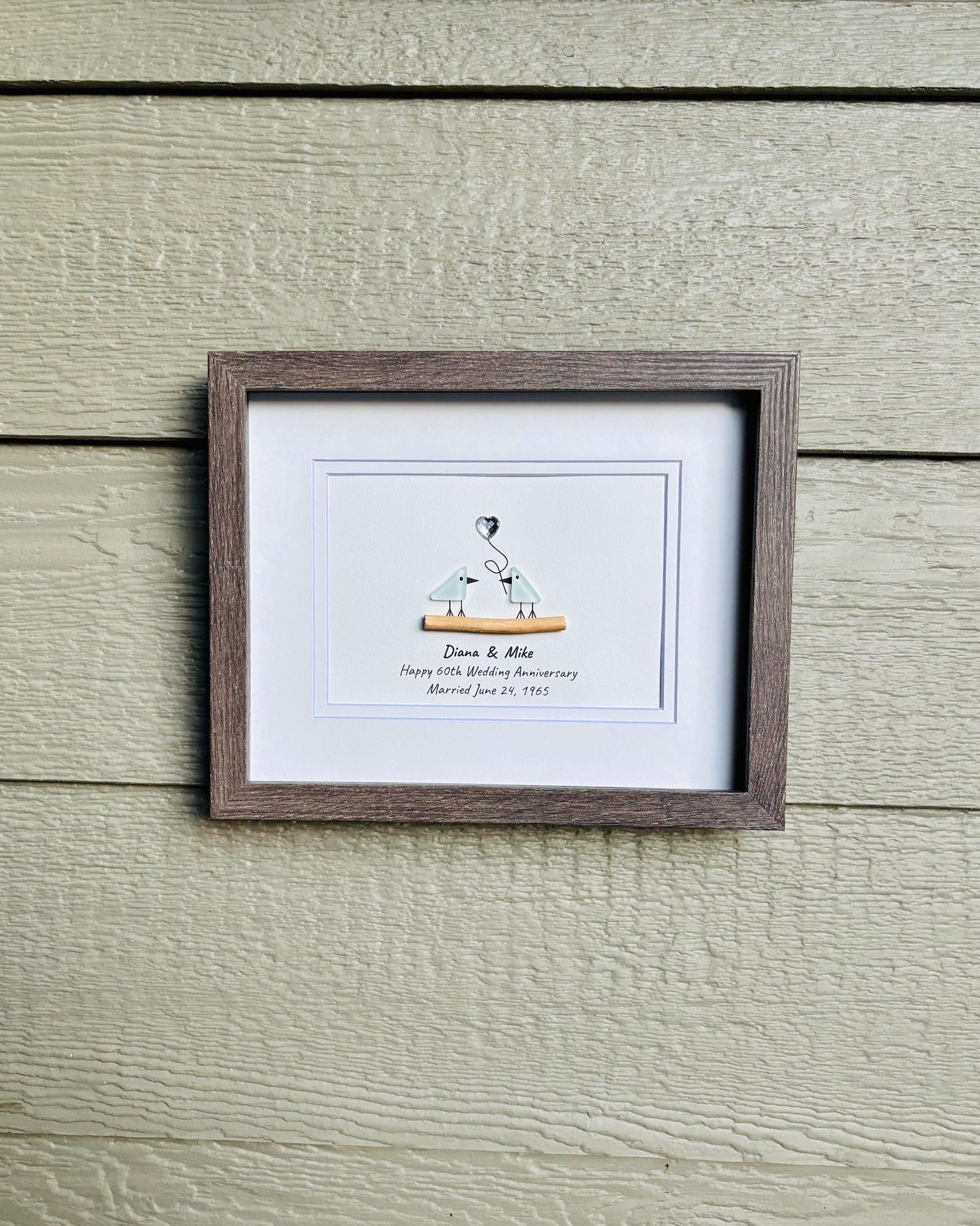 60th Anniversary Gift | Personalized Diamond Wedding Art