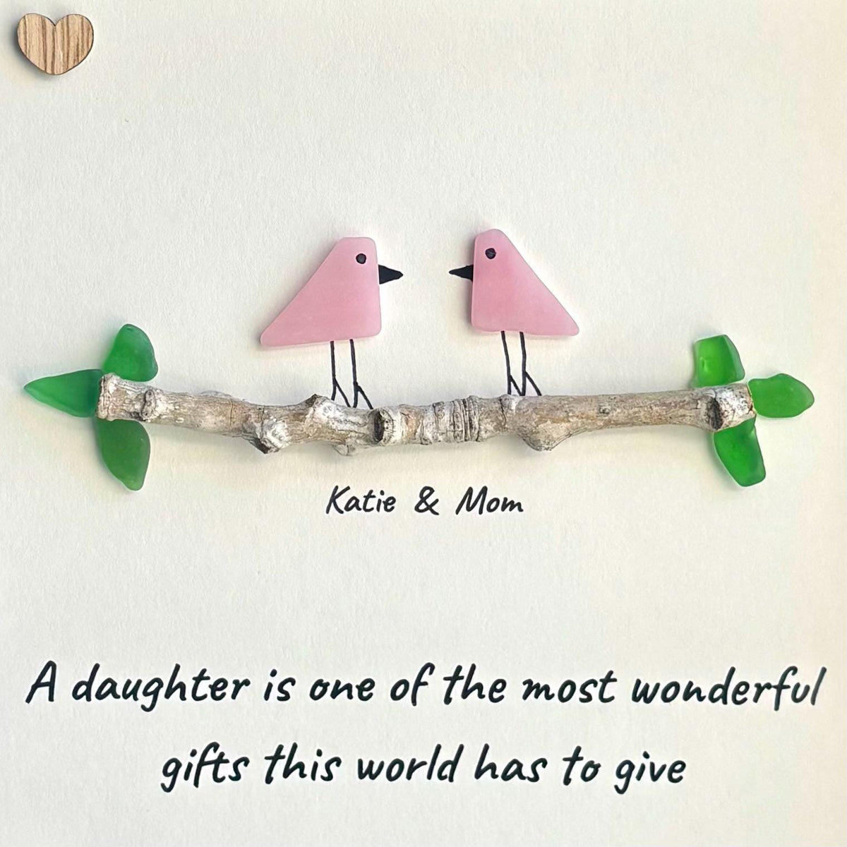 Mother and Daughter Sea Glass Art | Personalized Gift for Mom or Daughter