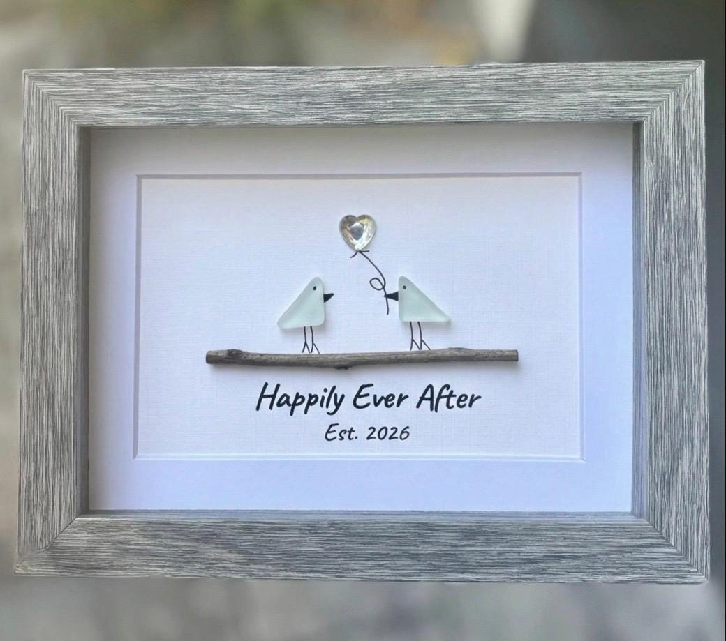 Happily Ever After Sea Glass Birds