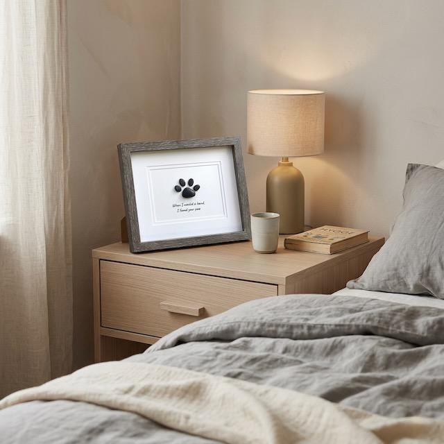 Pebble Pet Paw Art, Personalized Dog Cat Gift, Framed