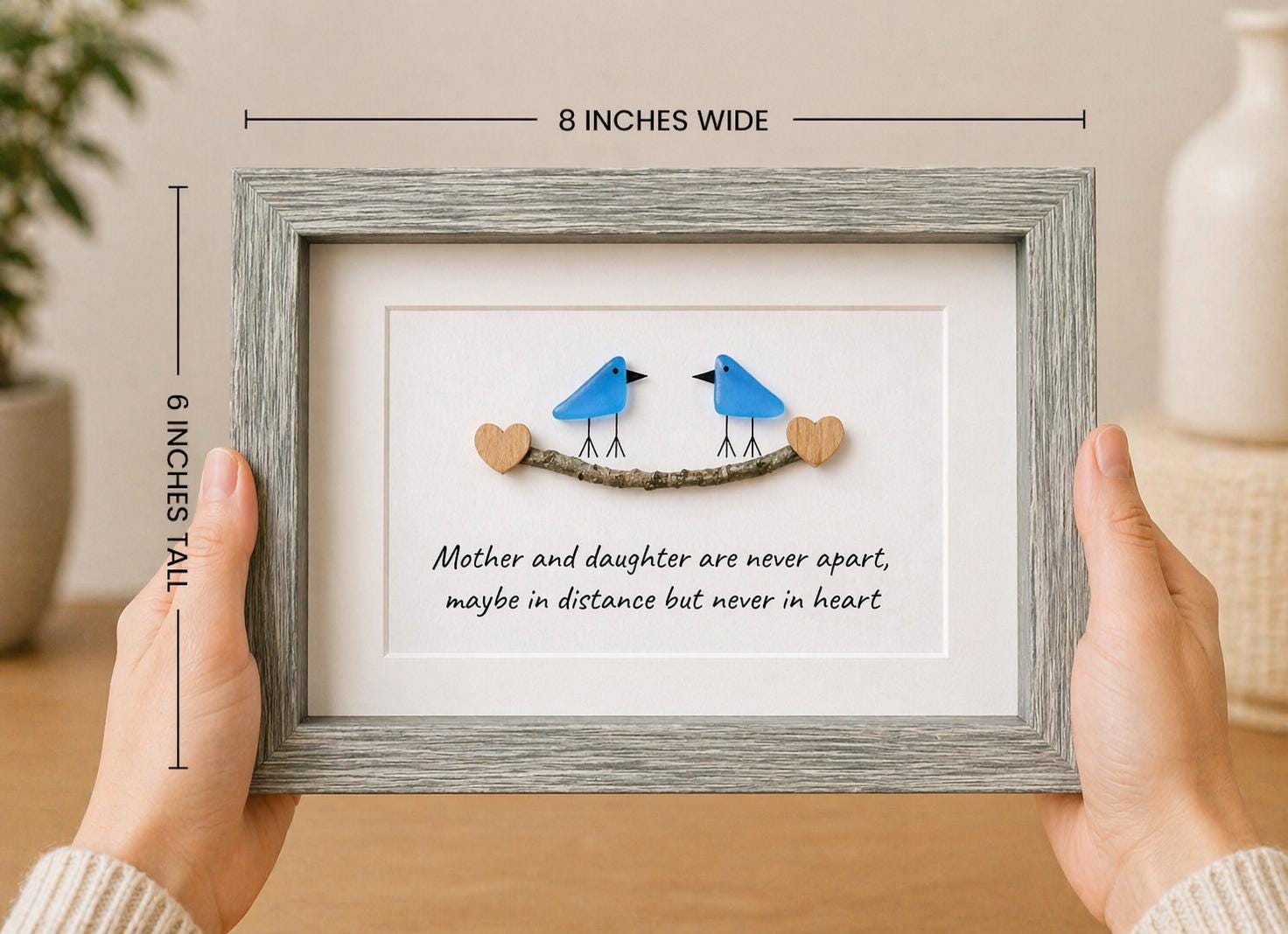 Sea Glass Birds 5x7 Picture, Mother Daughter Art, Coastal Decor