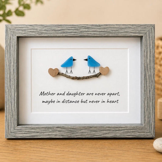 Sea Glass Birds 5x7 Picture, Mother Daughter Art, Coastal Decor