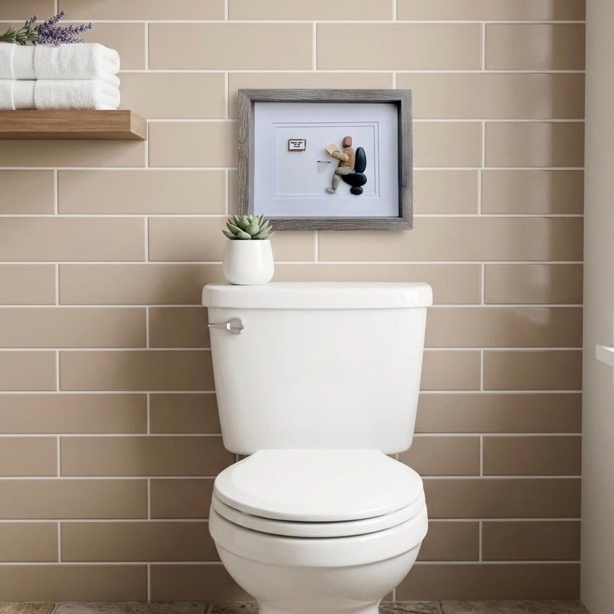 Best Seat in the House | Funny Bathroom Art | Perfect Gift for Housewarming, Anniversary, Birthday, Friends | Framed 8x8 Pebble Art