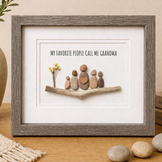 Gift for Grandma, Gift from Grandkids, Original Handmade Pebble Art, Personalized Gift for Grandmother