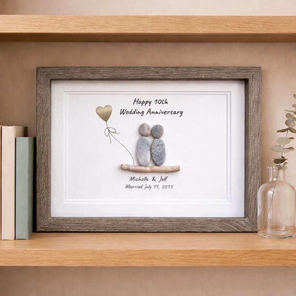10th Wedding "Tin" Anniversary Pebbles