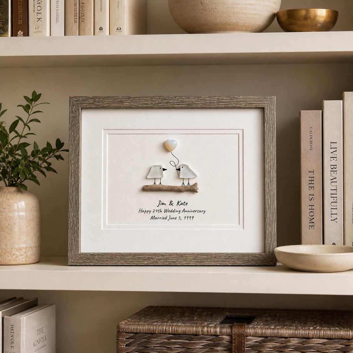 24th Opal Wedding Anniversary Personalized Gift, 8 x 10” Gift for Parents, Wife, Husband, Friends