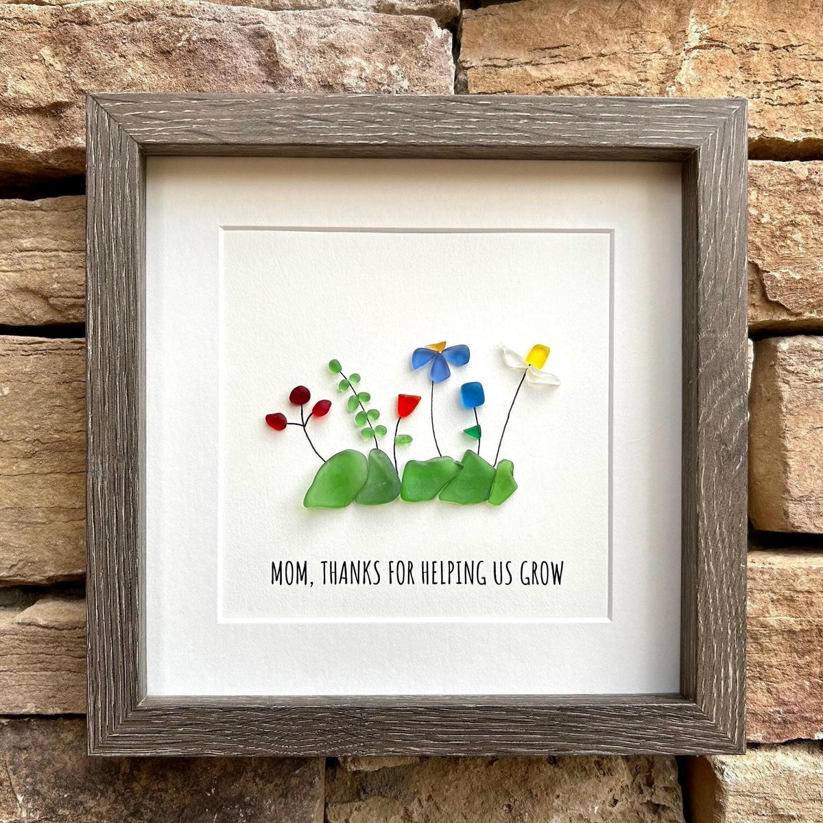 If Moms were flowers, I'd pick you | Colorful Flowers | Unique Gift for Mom | Mother’s Day Gift | Mom Birthday Gift | 8x8 Sea Glass Art