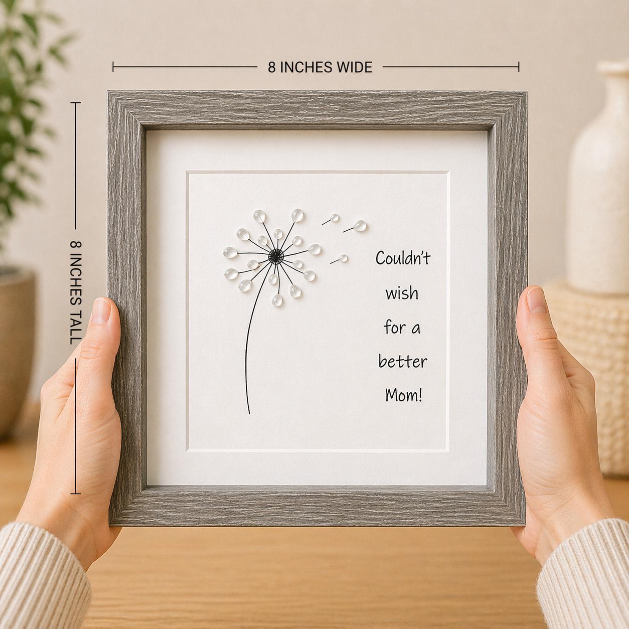 Dandelion Sea Glass Art, Gift for Mom, Framed Mother's Day Present