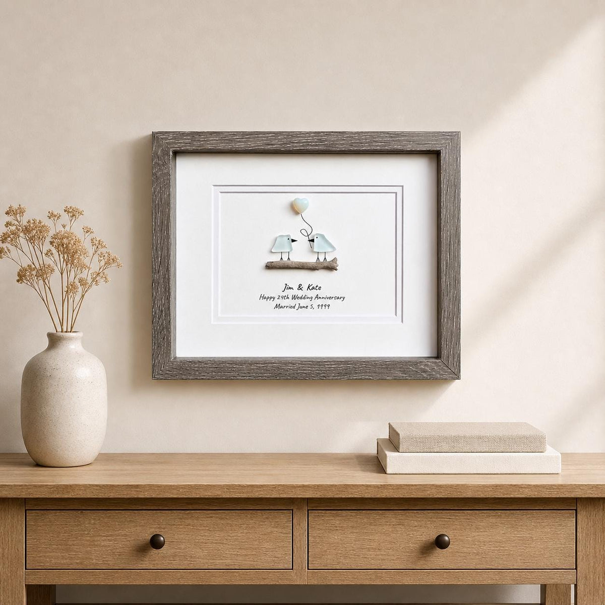 24th Opal Wedding Anniversary Personalized Gift, 8 x 10” Gift for Parents, Wife, Husband, Friends