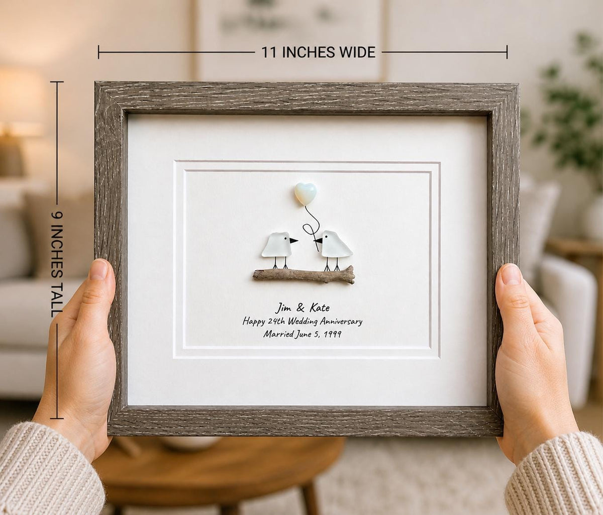 24th Opal Wedding Anniversary Personalized Gift, 8 x 10” Gift for Parents, Wife, Husband, Friends