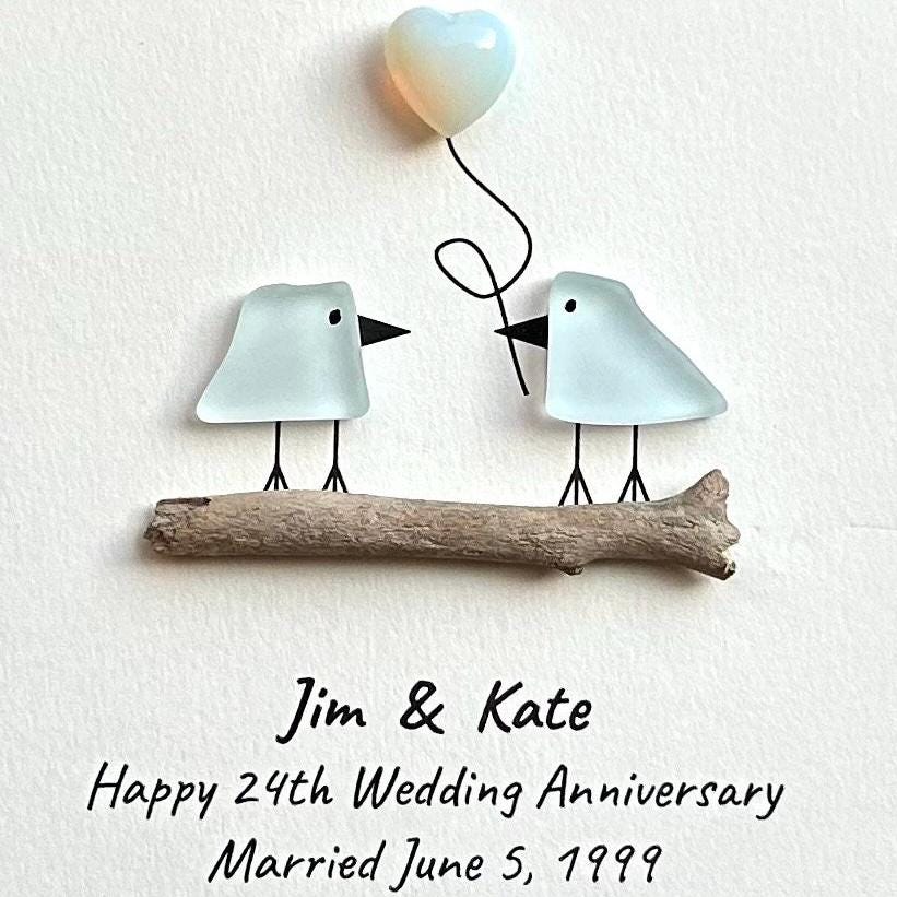 24th Opal Wedding Anniversary Personalized Gift, 8 x 10” Gift for Parents, Wife, Husband, Friends