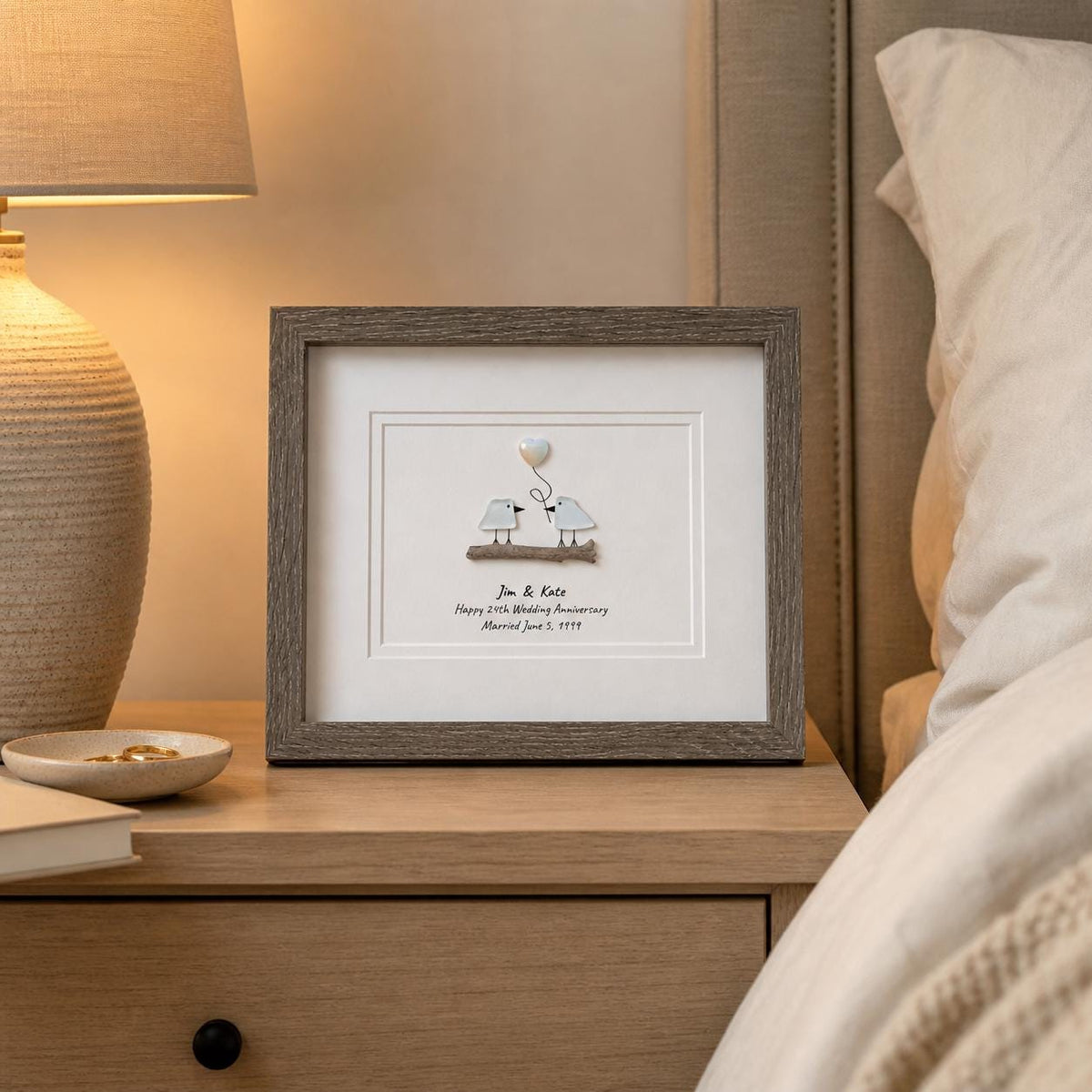 24th Opal Wedding Anniversary Personalized Gift, 8 x 10” Gift for Parents, Wife, Husband, Friends