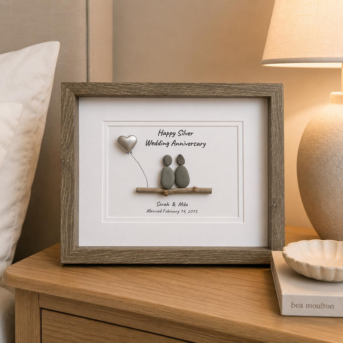 25th Silver Wedding Anniversary | Pebble Art