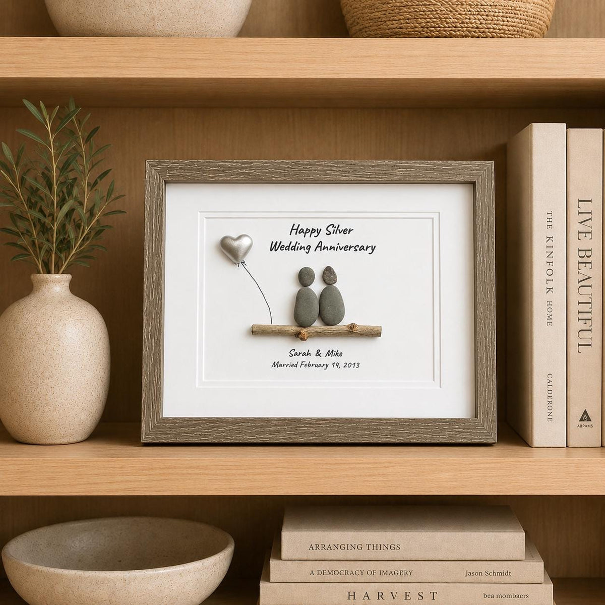 25th Silver Wedding Anniversary | Pebble Art