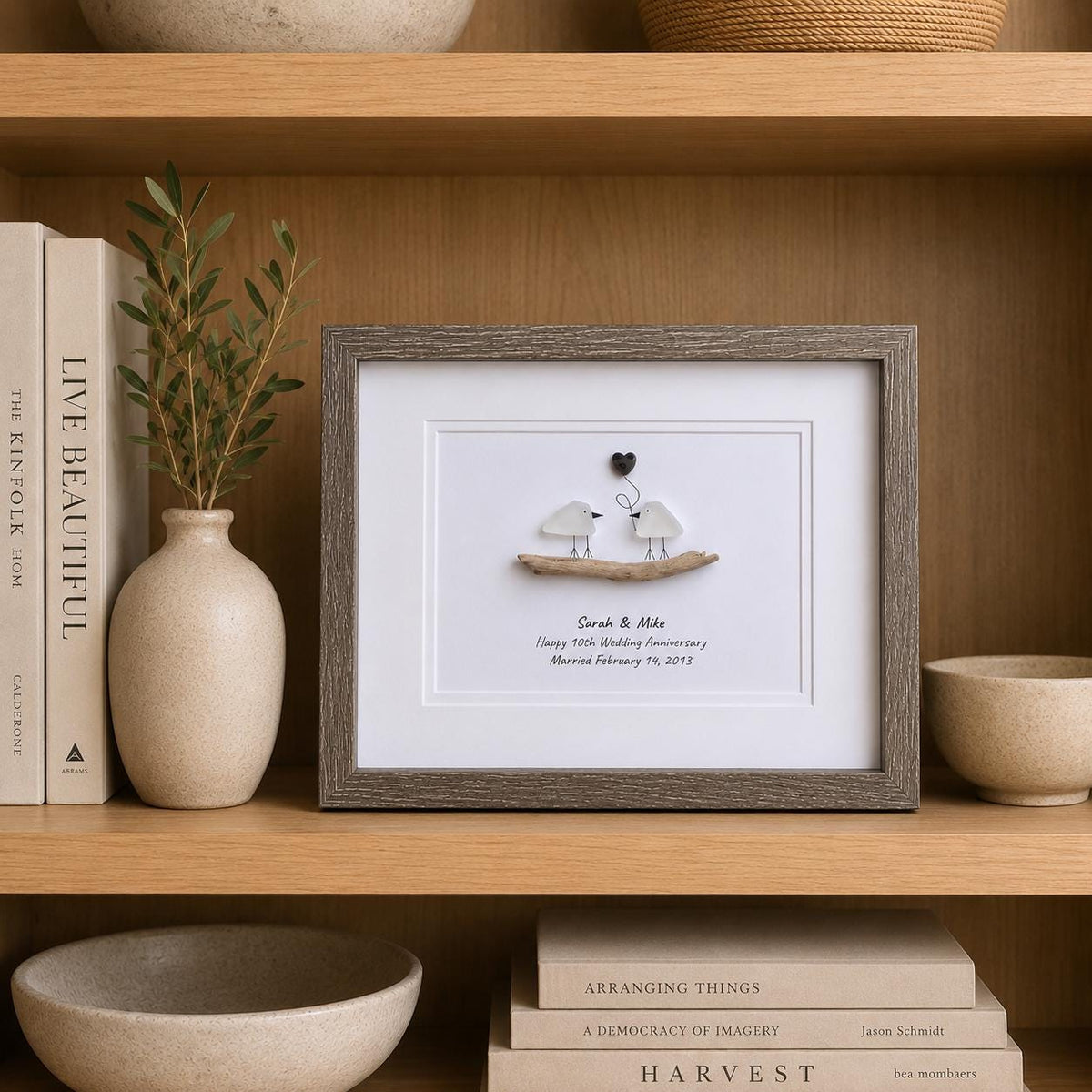 10th Wedding Anniversary Personalized Gift, Tin Ten Year Anniversary Art, Anniversary Gift for Wife, Husband