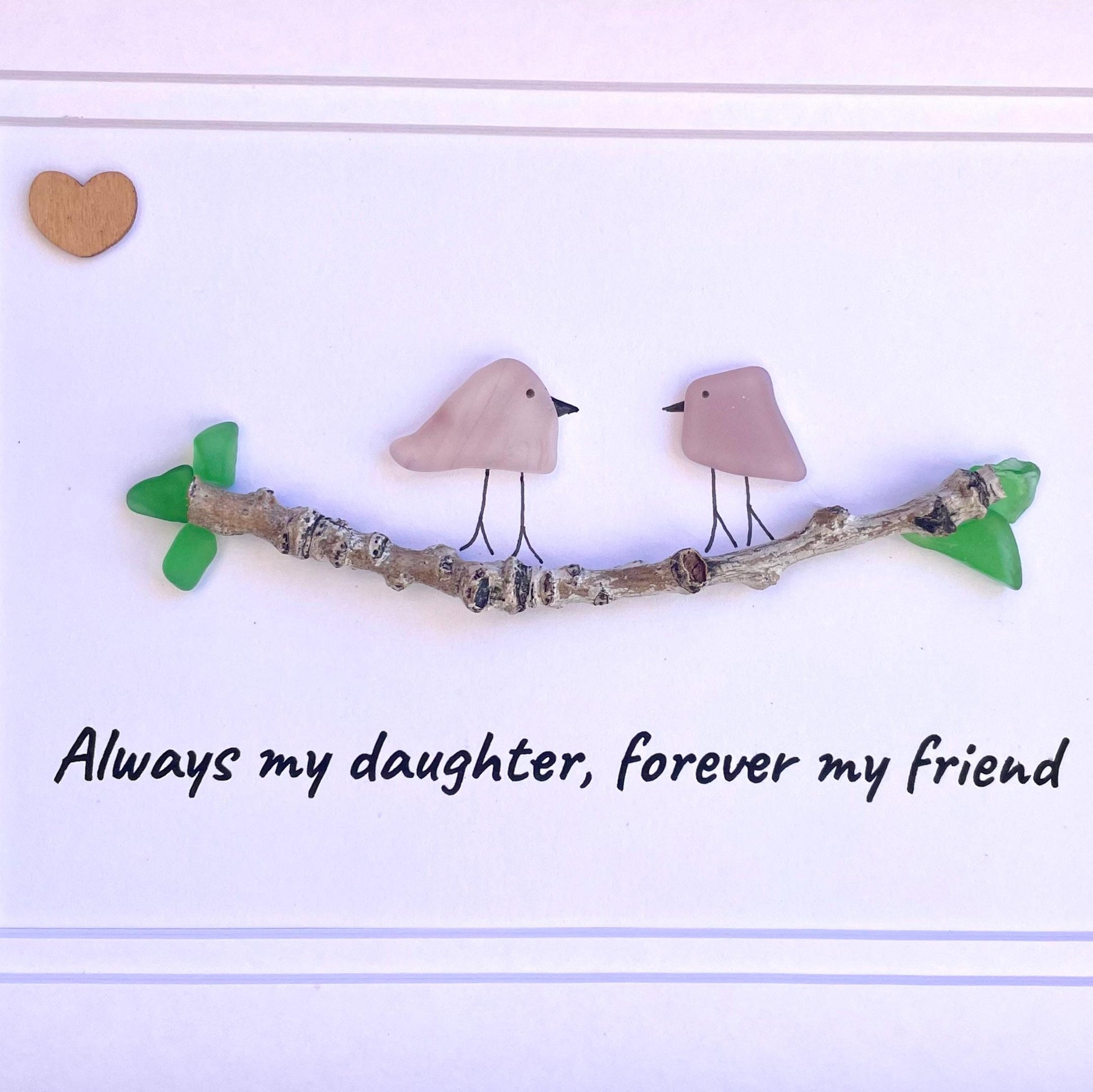 Sea Glass Birds Art, Gift for Daughter, Framed Sentimental Art (8x10)
