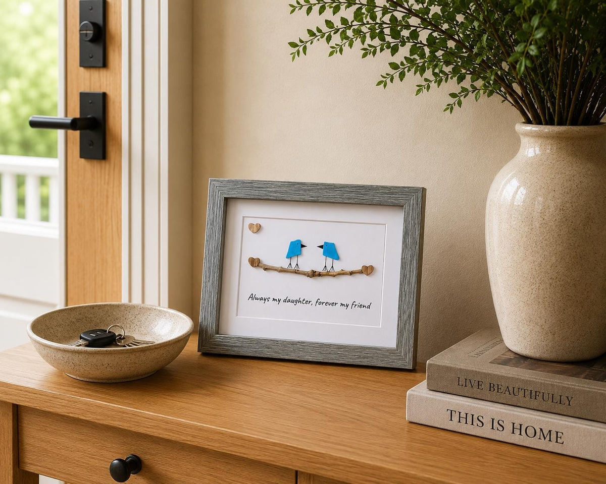 Always My Daughter, Forever My Friend | Sea Glass Art | 8x10 or 5x7 Framed Mother–Daughter Gift