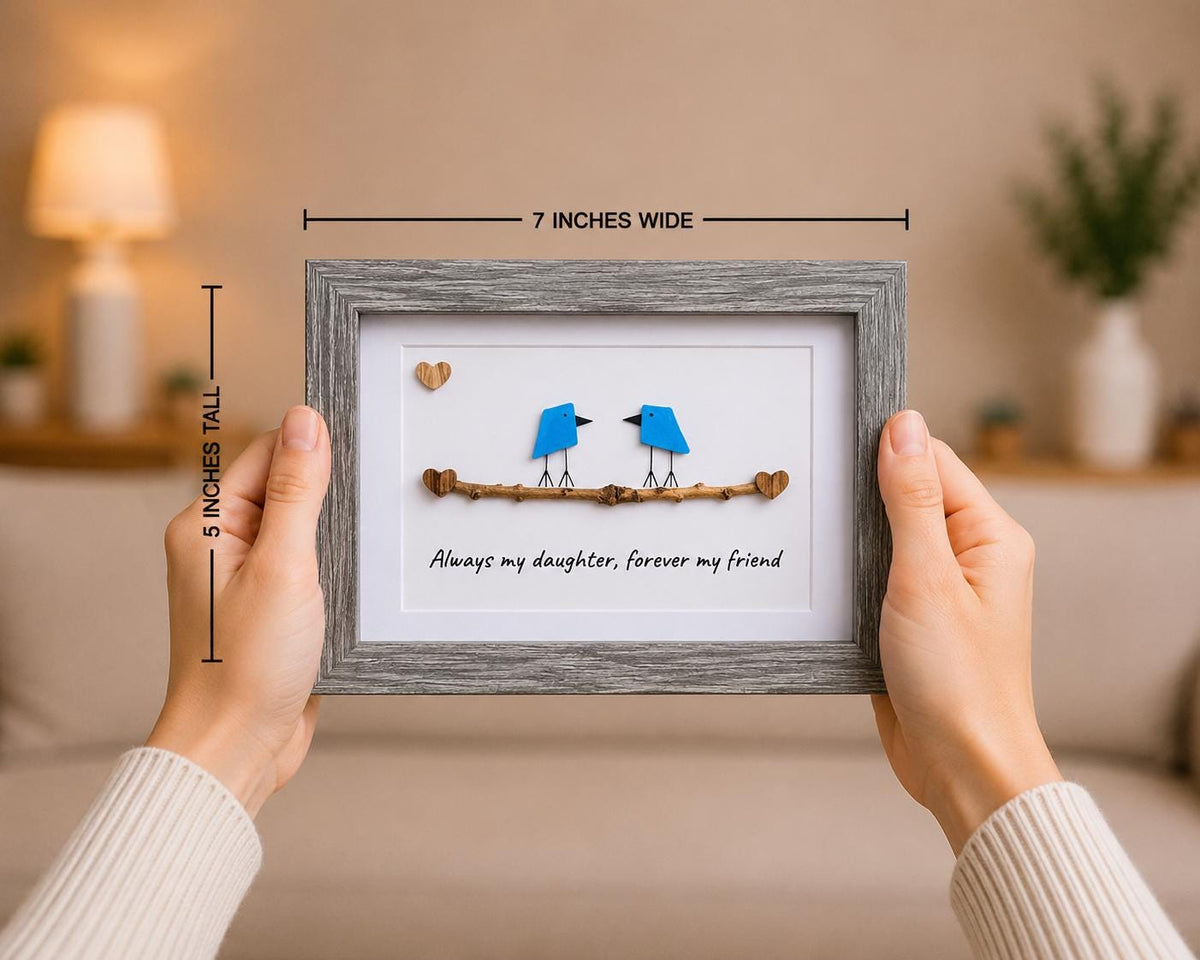 Always My Daughter, Forever My Friend | Sea Glass Art | 8x10 or 5x7 Framed Mother–Daughter Gift