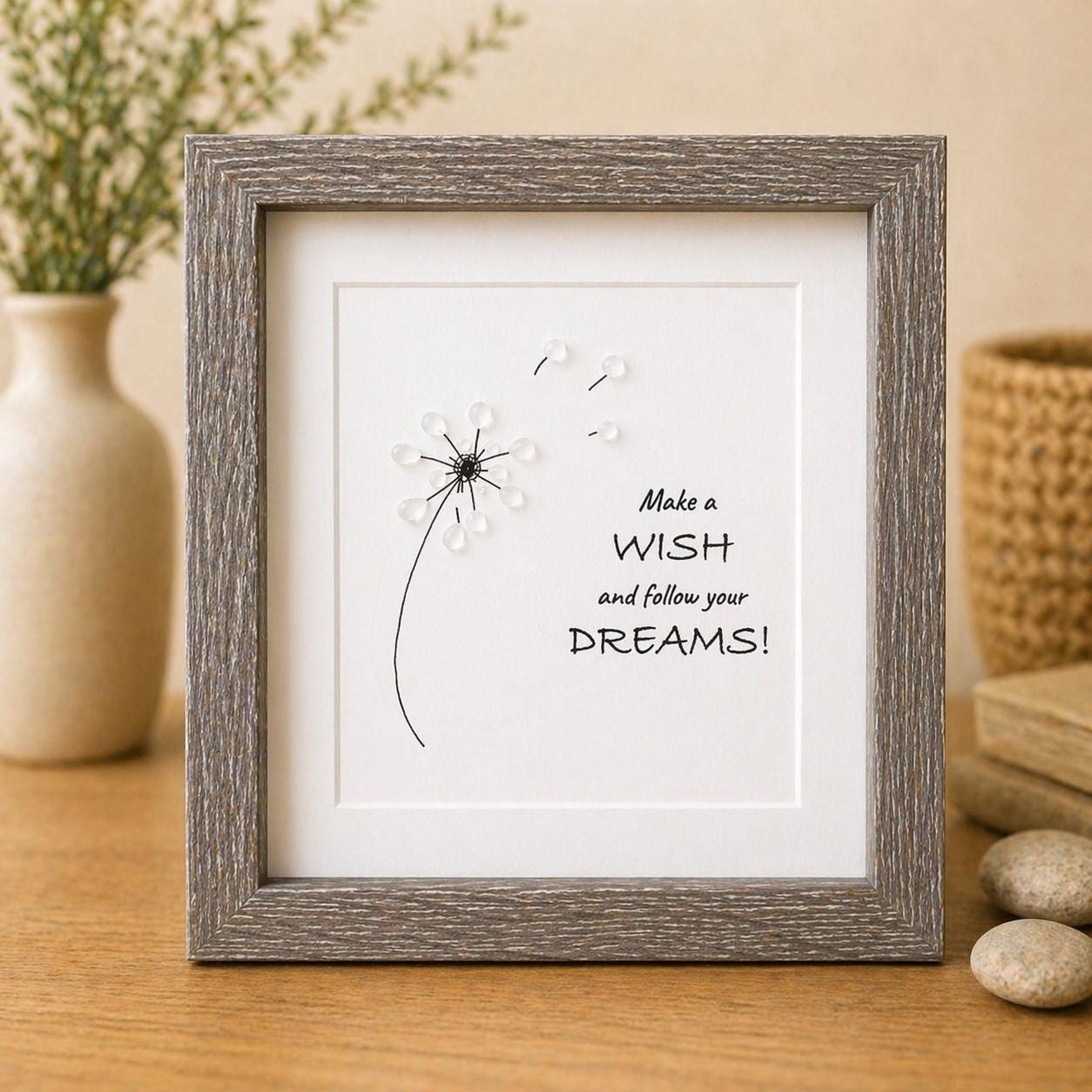 Handmade Dandelion Pebble Art | Inspirational Stone Artwork
