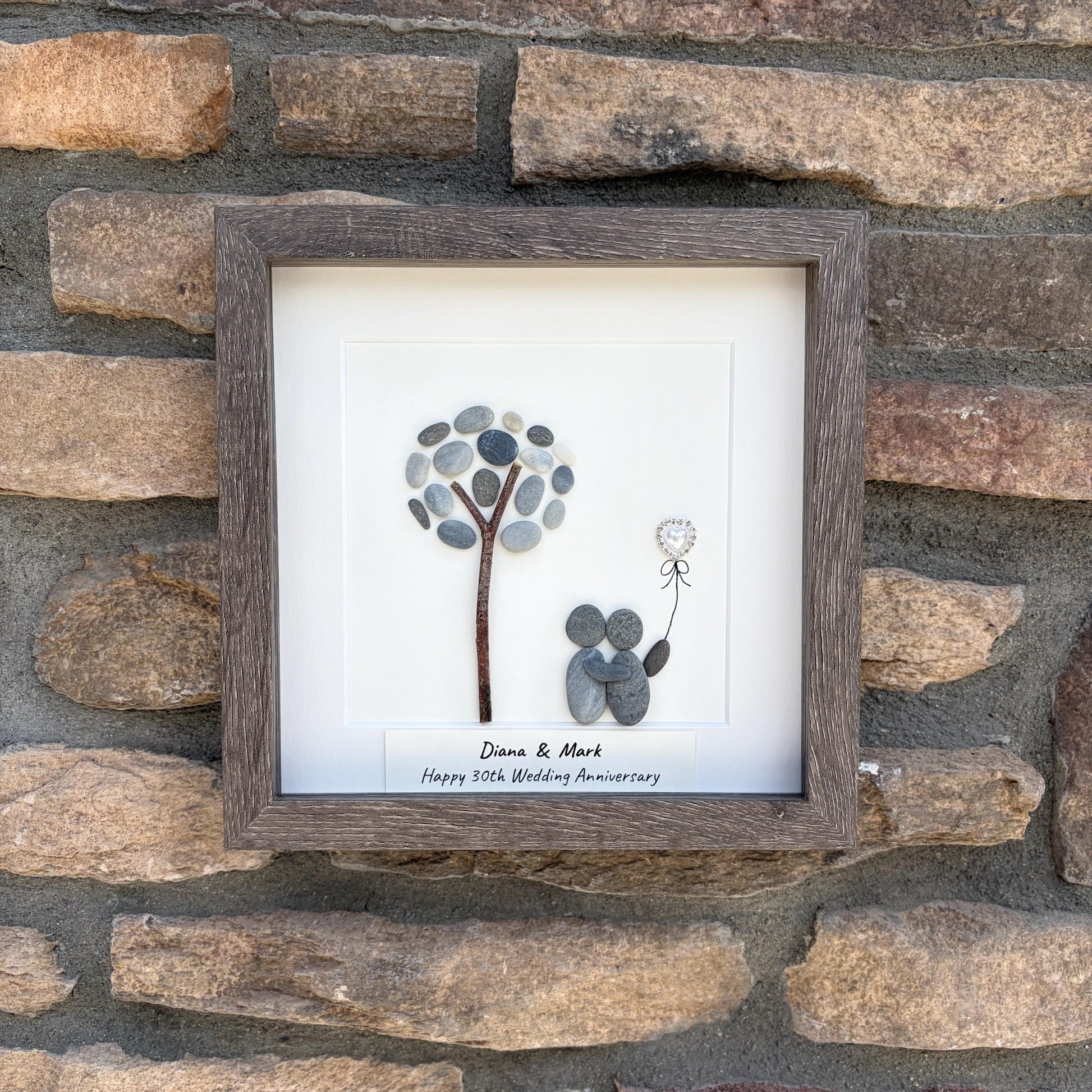 Personalized 30th Anniversary Pebble Art Gift