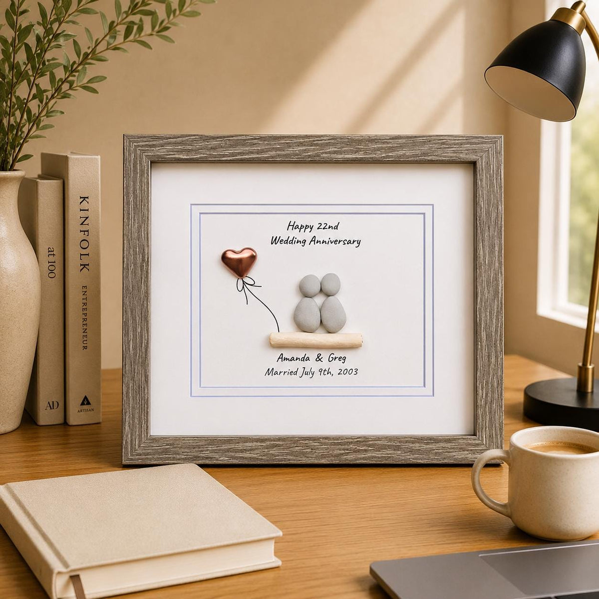 22nd Wedding Anniversary Gift | Personalized Gift for 22nd Copper Anniversary | Copper Anniversary Gift for Wife, Husband, Friends, Parents