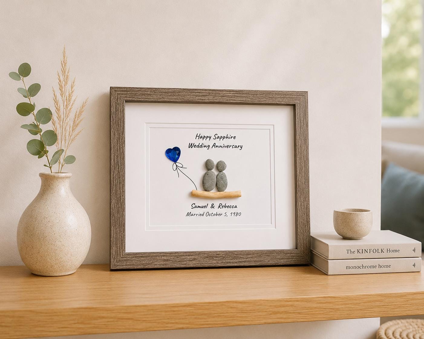 45th Wedding Anniversary Gift | Personalized Sapphire Anniversary Art