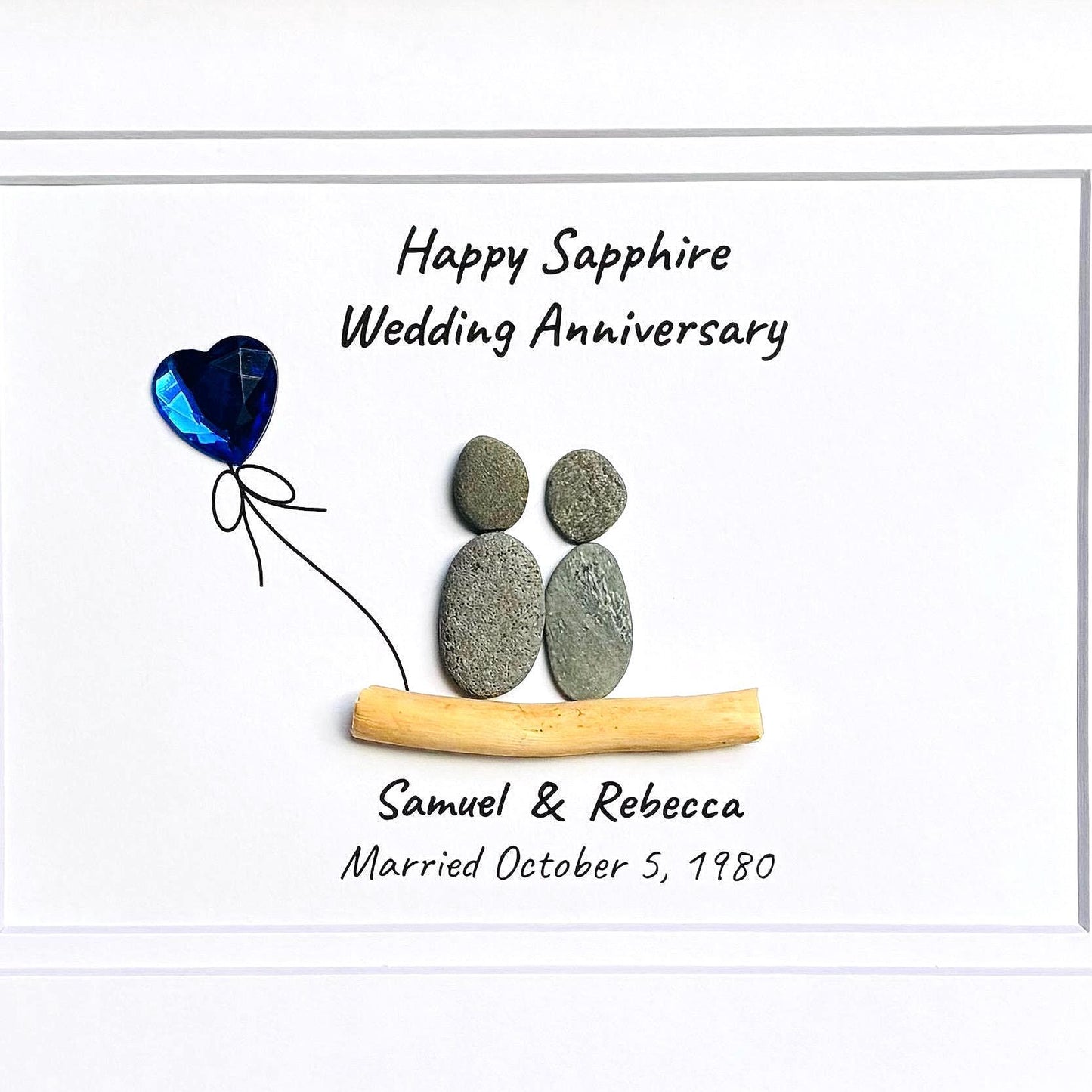 45th Wedding Anniversary Gift | Personalized Sapphire Anniversary Art