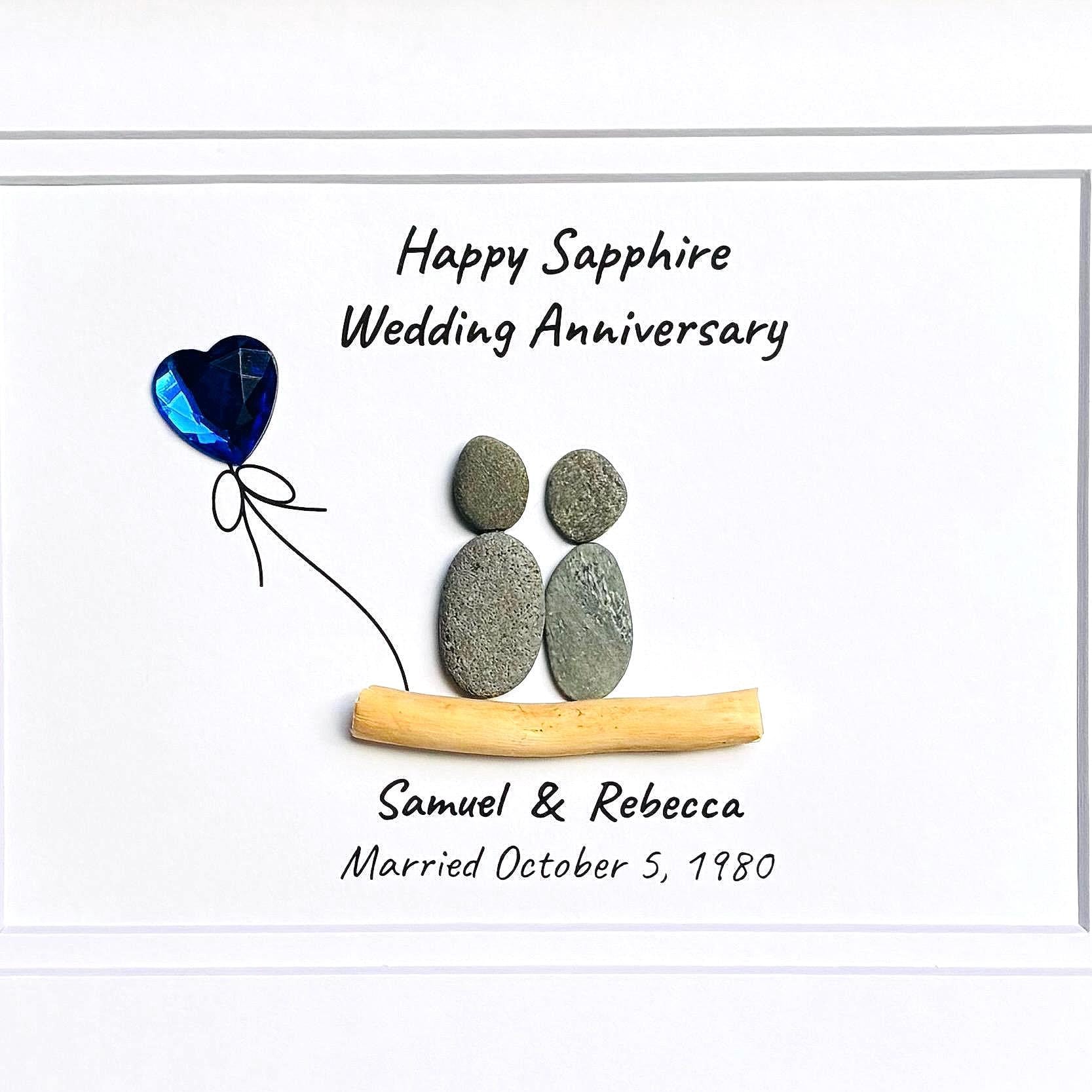 45th Wedding Anniversary Gift | Personalized Sapphire Anniversary Art