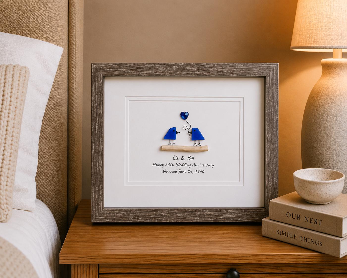 65th Anniversary Gift | Personalized Sapphire Anniversary Art