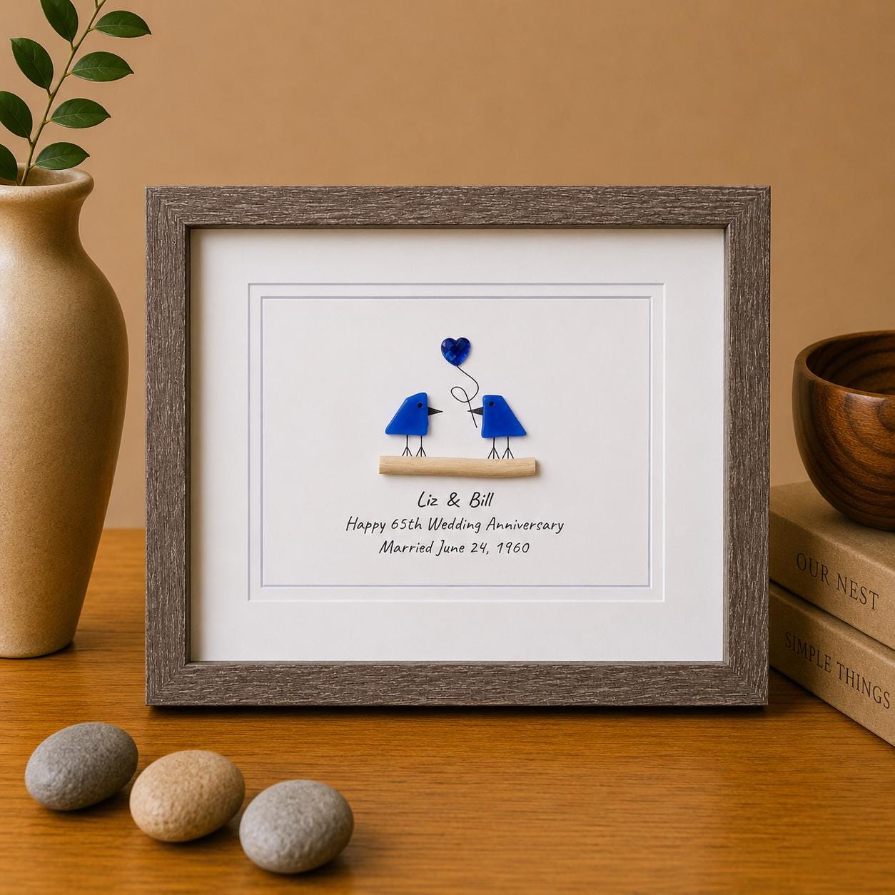 65th Anniversary Gift | Personalized Sapphire Anniversary Art