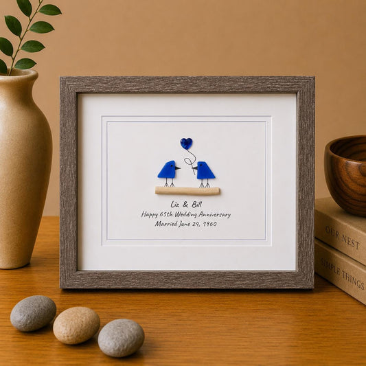 65th Anniversary Gift | Personalized Sapphire Anniversary Art