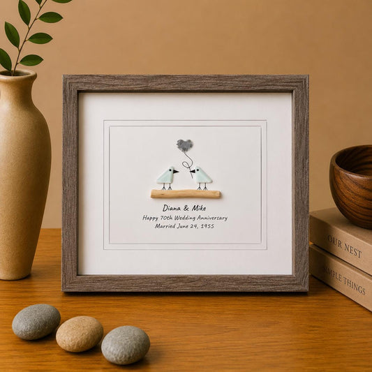 70th Wedding Anniversary | Personalized Platinum Anniversary Art